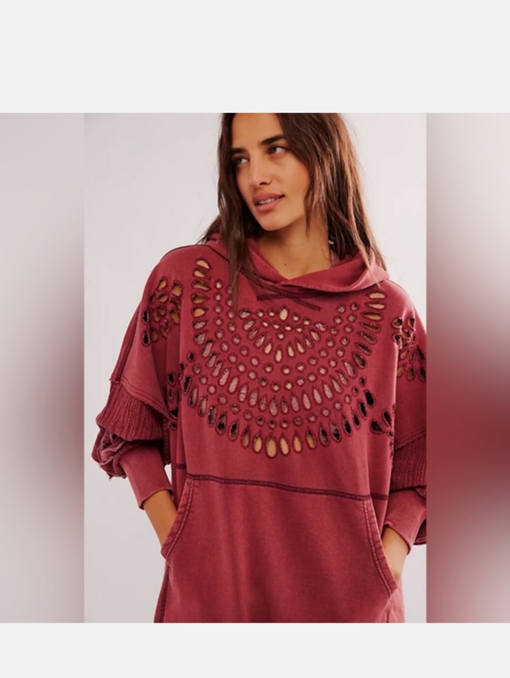 Free People Last Call Cutout Hoodie NWT